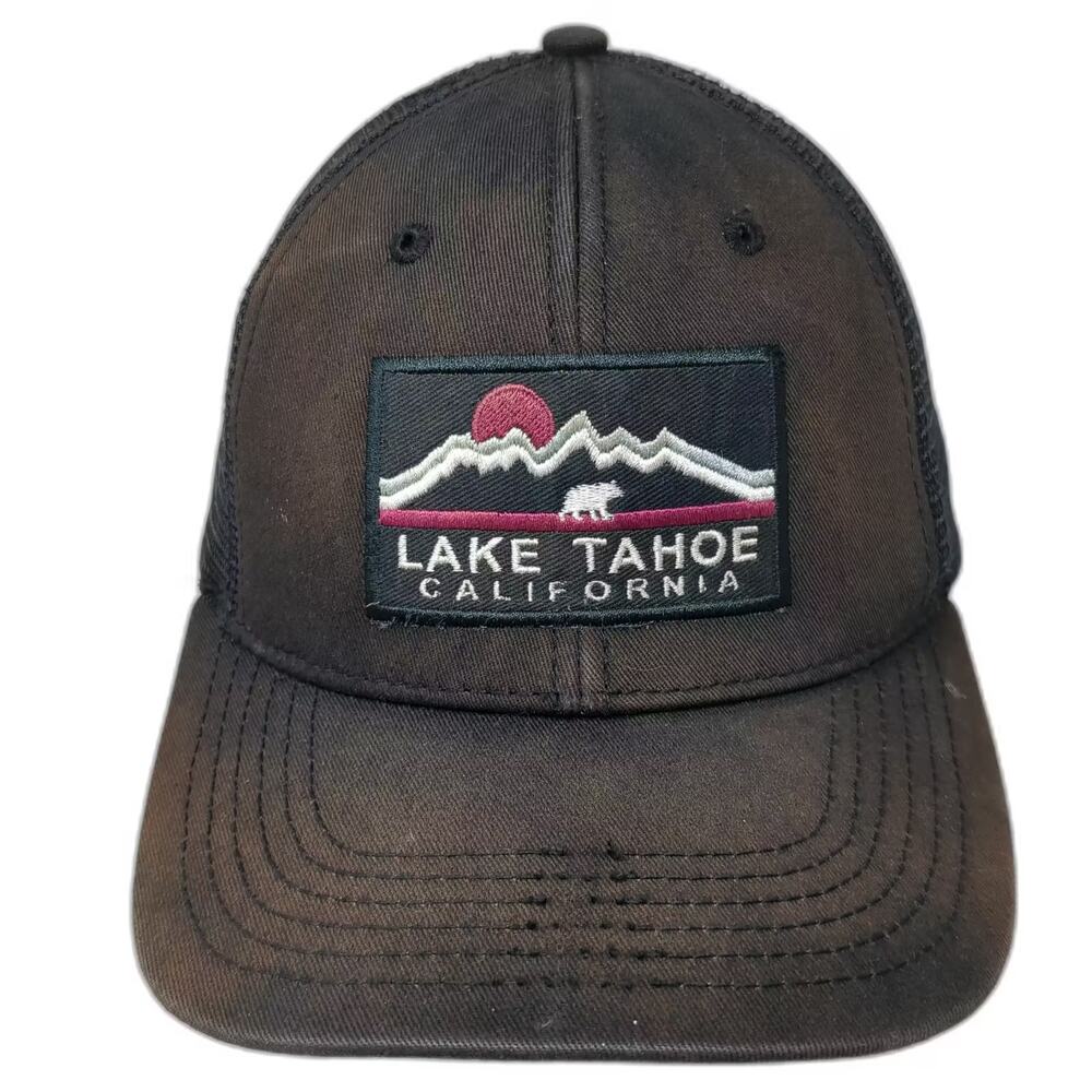 Blue 84 Trucker Hat Black White OS Lake Tahoe California Bear Patch Adjustable